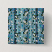 Peacocks & Emerald Green Metallic Silk Vierkante Button 5,1 Cm (Voorkant)