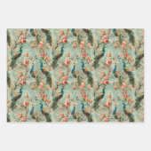 Peacocks en bloemen inpakpapier vel (Voorkant 3)