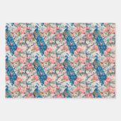 Peacocks en bloemen inpakpapier vel (Voorkant)