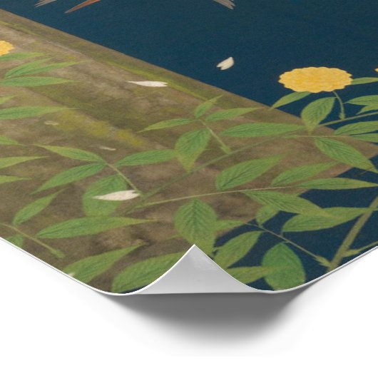 Peacocks en Cherry Tree (1925) Poster (Hoek)