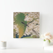 Peacocks en Cherry Tree (1925) Vierkante Klok (Huis)