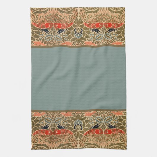 Peacocks en Dragons William Morris Kitchen Towel Theedoek (Verticaal)