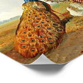 Peacocks en kippen poster (Hoek)