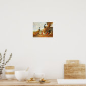 Peacocks en kippen poster (Keuken)