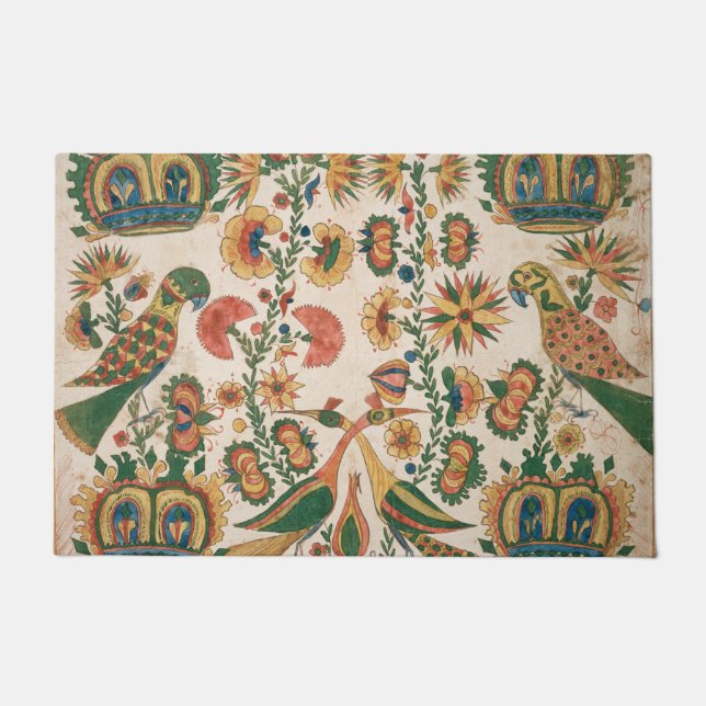 Peacocks en papegaaien  Kunst Tapijt Deurmat (Voorkant)