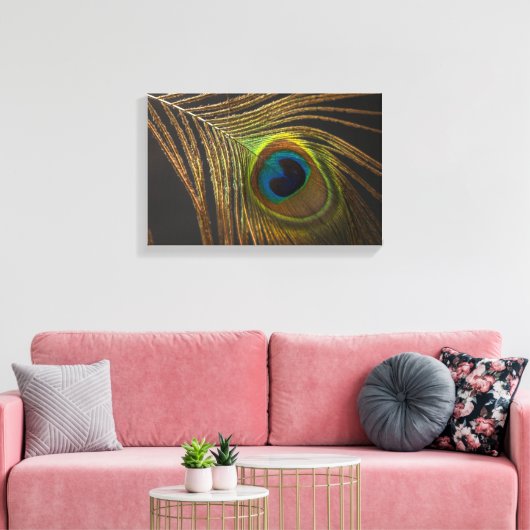 Peacock's eye canvas afdruk (Insitu (Woonkamer))