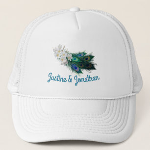 Peacocks Feathers & Emerald Green Metallic Silk Trucker Pet