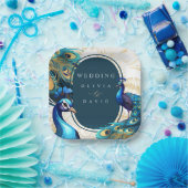 Peacocks Feathers Wedding Papieren Bordje (Feest)