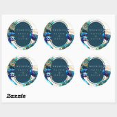 Peacocks Feathers Wedding Ronde Sticker (Vel)