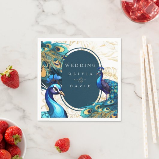 Peacocks Feathers Wedding Servet (Insitu)