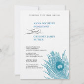 Peacock's feether Wedding Invitation Kaart (Voorkant)