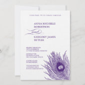 Peacock's feether Wedding Invitation Kaart (Voorkant)