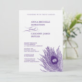 Peacock's feether Wedding Invitation Kaart (Staand voorkant)