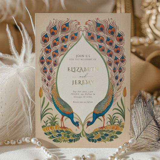 Peacocks Folie Uitnodiging