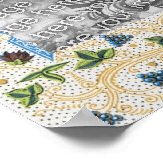 Peacocks Fruit Lijst Voeg je foto toe Poster (Hoek)