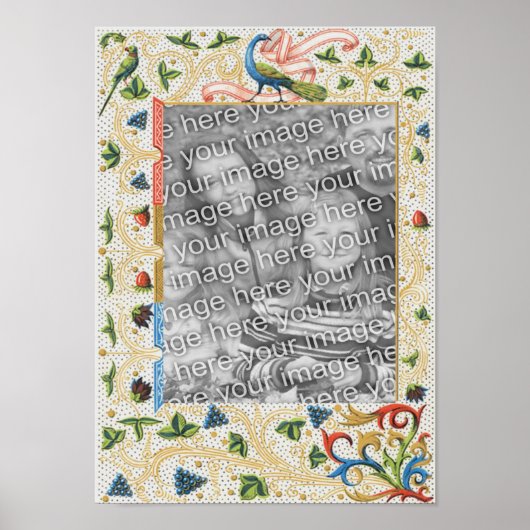 Peacocks Fruit Lijst Voeg je foto toe Poster (Voorkant)