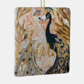 Peacocks Gold Glitter Love Blush Roos Keramisch Ornament (Rechts)
