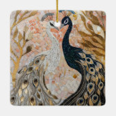 Peacocks Gold Glitter Love Blush Roos Keramisch Ornament (Achterkant)