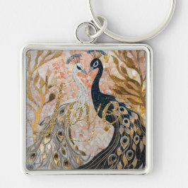 Peacocks Gold Glitter Love Blush Roos Sleutelhanger