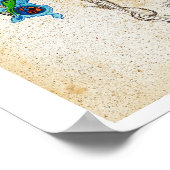 Peacocks Green Manuscript Poster (Hoek)