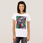 Peacocks in de roos tuin T-shirt (Voorkant volledig)