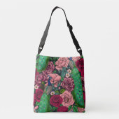 Peacocks in de tuin van het roos 2 crossbody tas (Achterkant)