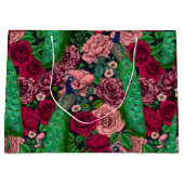 Peacocks in de tuin van het roos 2 groot cadeauzakje (Voorkant)