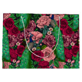 Peacocks in de tuin van het roos 2 groot cadeauzakje (Achterkant)