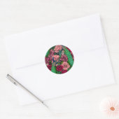 Peacocks in de tuin van het roos 2 ronde sticker (Envelop)