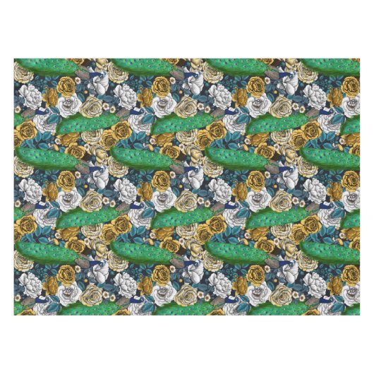 Peacocks in de tuin van het roos 3 tafelkleed (Voorkant (Horizontaal))