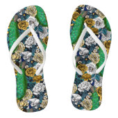 Peacocks in de tuin van het roos 3 teenslippers (Voetbed)