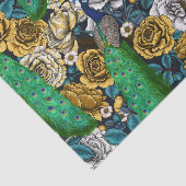 Peacocks in de tuin van het roos 3 tissuepapier (Detail)