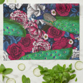 Peacocks in de tuin van het roos theedoek (Gevouwen)