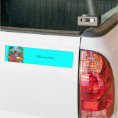 PEACOCKS IN LOVE MONOGRAM red blue turkooizen gree Bumpersticker (Op Truck)