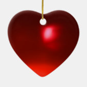 PEACOCKS IN LOVE/RED RUBY GEMSTONE, Blue turquoise Keramisch Ornament (Achterkant)