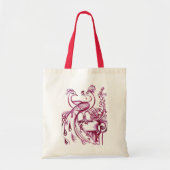 PEACOCKS IN LOVE rood wit Tote Bag (Voorkant)