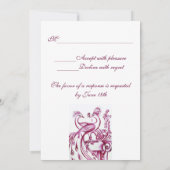 PEACOCKS IN LOVE RSVP, rood, groen wit Kaart (Achterkant)