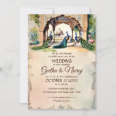 Peacocks  koninklijke tuin Indiase bruiloft Kaart (Voorkant)