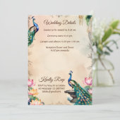 Peacocks  koninklijke tuin Indiase bruiloft Kaart (Staand voorkant)