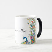 Peacocks lijst met waterverf magische mok (Voorkant rechts)