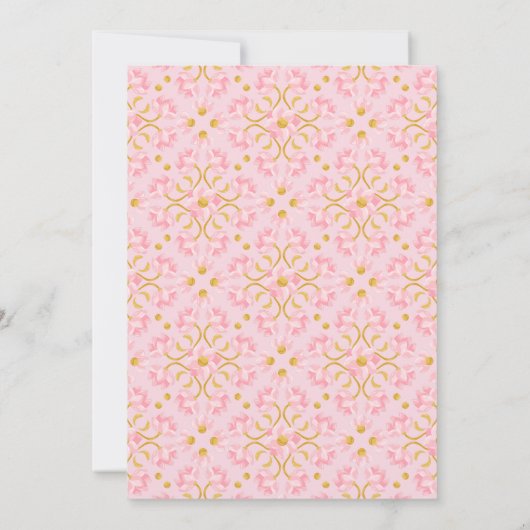 Peacocks lotus tuin Indiase bruiloft sjabloon Kaart (Achterkant)