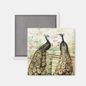  Peacocks Love Magneet (Voorkant / Achterkant)