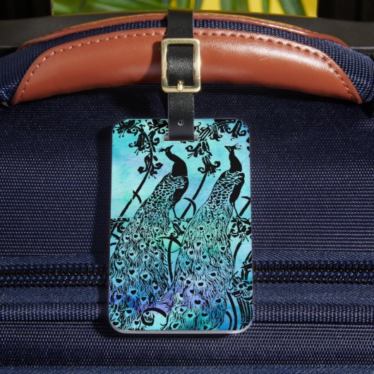 Peacocks Luggage Tag Bagagelabel (Voorkant Insitu 2)