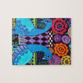Peacocks met Flowers Art door Hether Galler Legpuzzel (Horizontaal)
