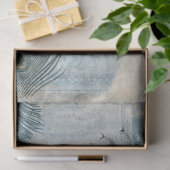 Peacocks n Feathers White Blue Craft-ontkoppeling Tissuepapier (Geschenk)