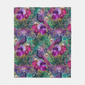 Peacocks Paars Blauwgroen Antiek Elegant Fleece Deken (Voorkant)