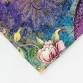  Peacocks Paars Blauwgroen Antiek Elegant Fleece Deken (Hoek)