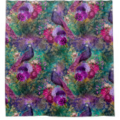 Peacocks Paars Groen Blauwgroen Elegant Douchegordijn (Voorkant)