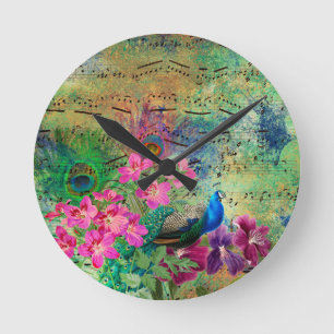 Peacocks Peacock French Antiek Kijk Ronde Klok