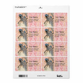 PEACOCKS, PINK WHITE SAKURA FLOWERS Japanse Floral Etiket (Full Sheet)